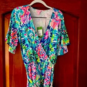 Lilly Pulitzer Romper- Madilyn Romper “Dive in” Multi colored. Size S